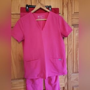 Shocking Pink Figs Scrub Set